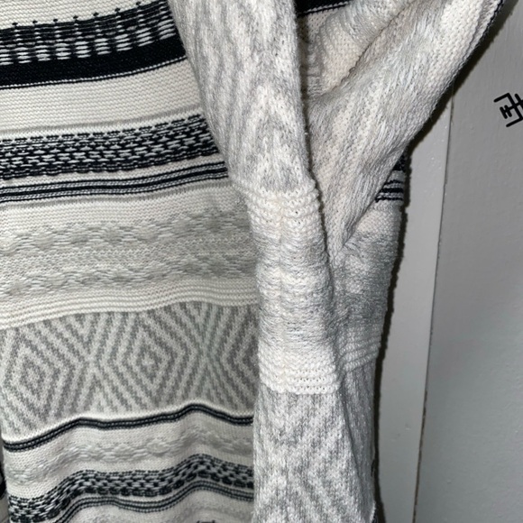 Women's Chaps Gray Black White Cream Mock Neck Pullover Knit Stripe Sweater  XL‎ - Picture 4 of 10